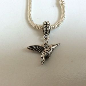 “BIRD” Sterling Silver Plated Dangling Charm For European Style Charm Bracelets